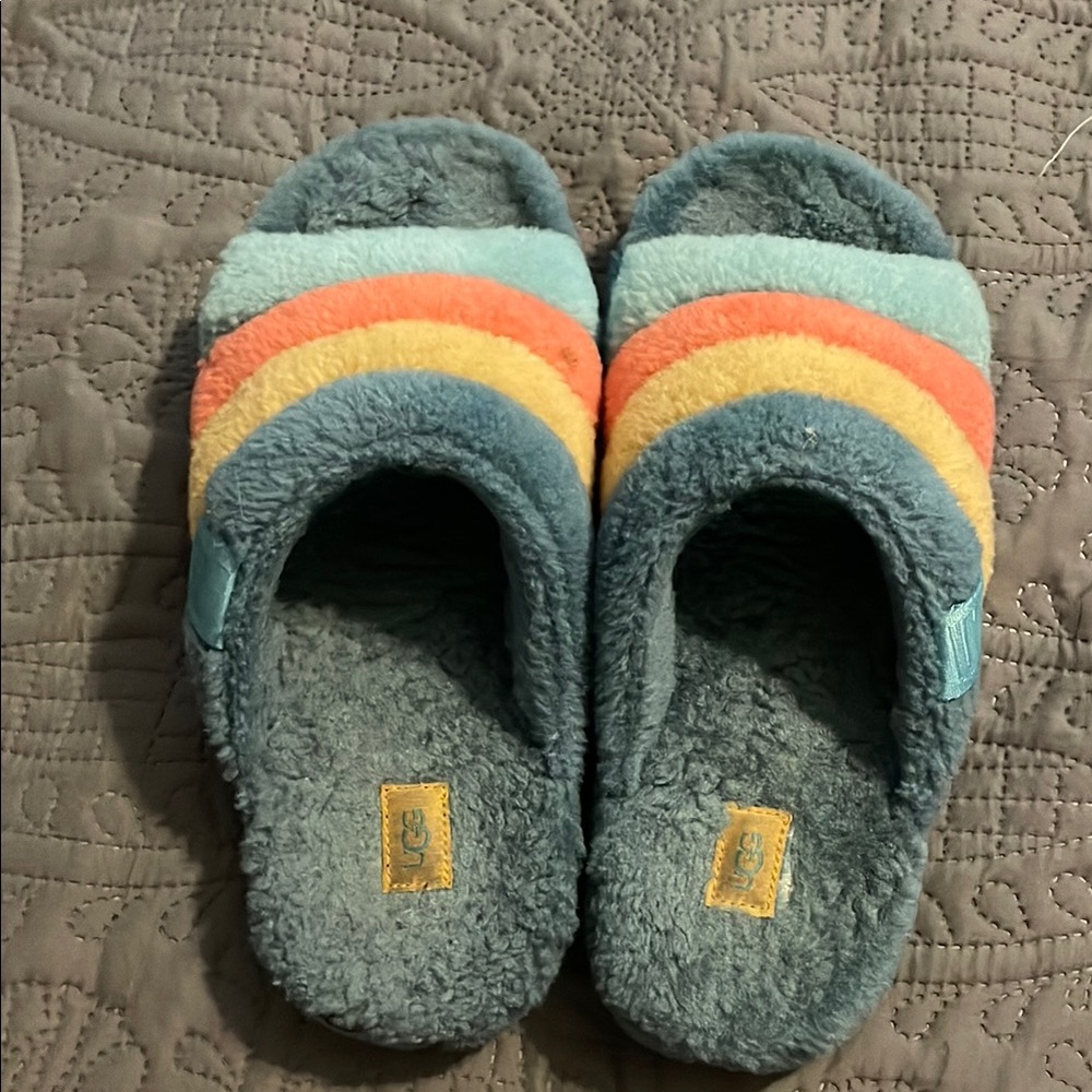 UGG Multicolor Fuzzy Slippers